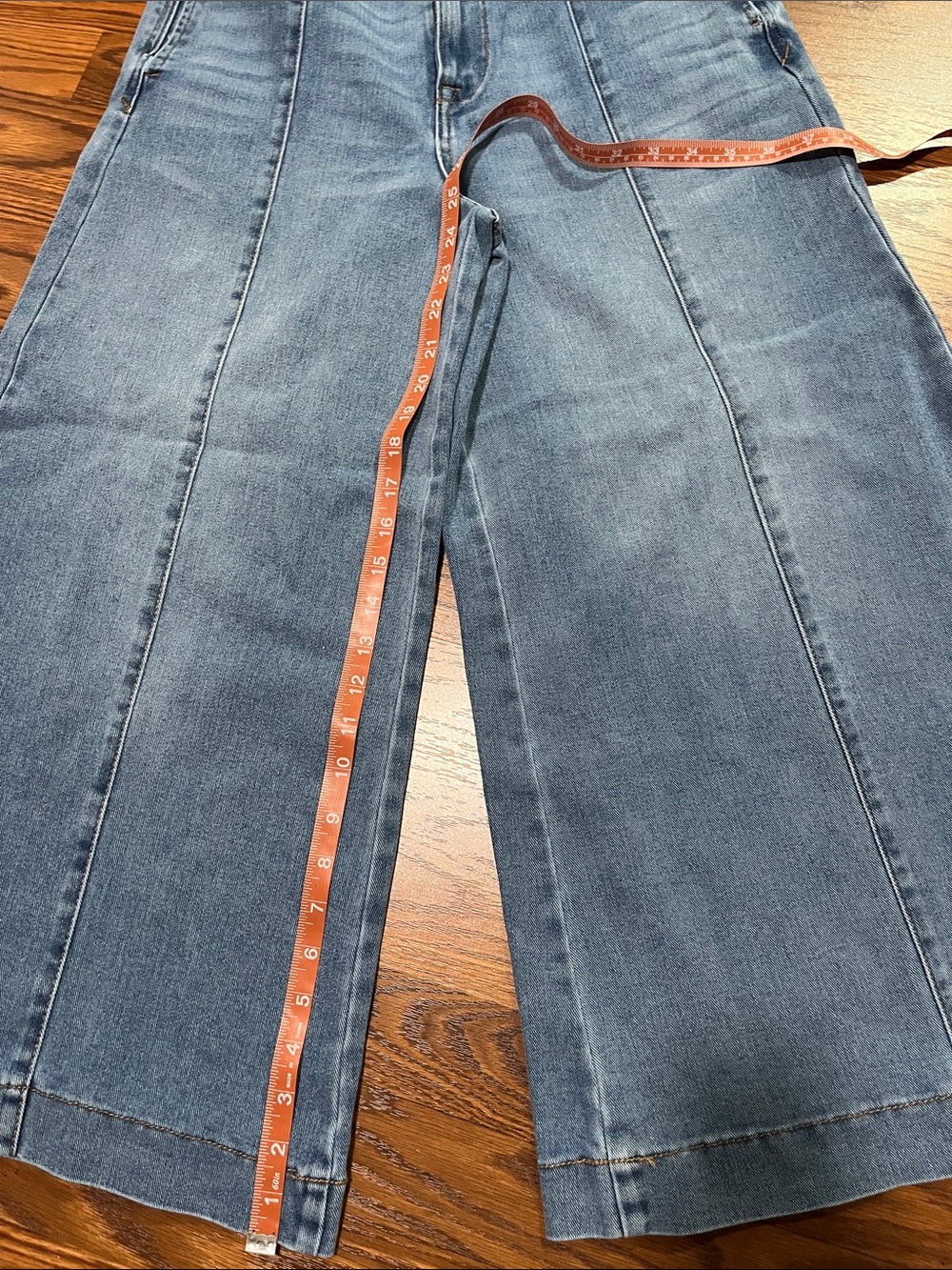 Kensie Wide-Leg Paneled Blue Denim Jeans size 6 - Picture 6 of 8